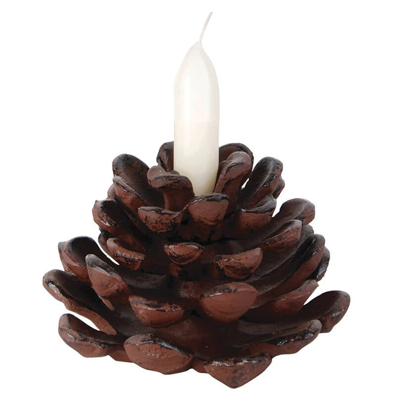 Scandinavian Metal Pine Cone Candle Holder - 2 Sizes