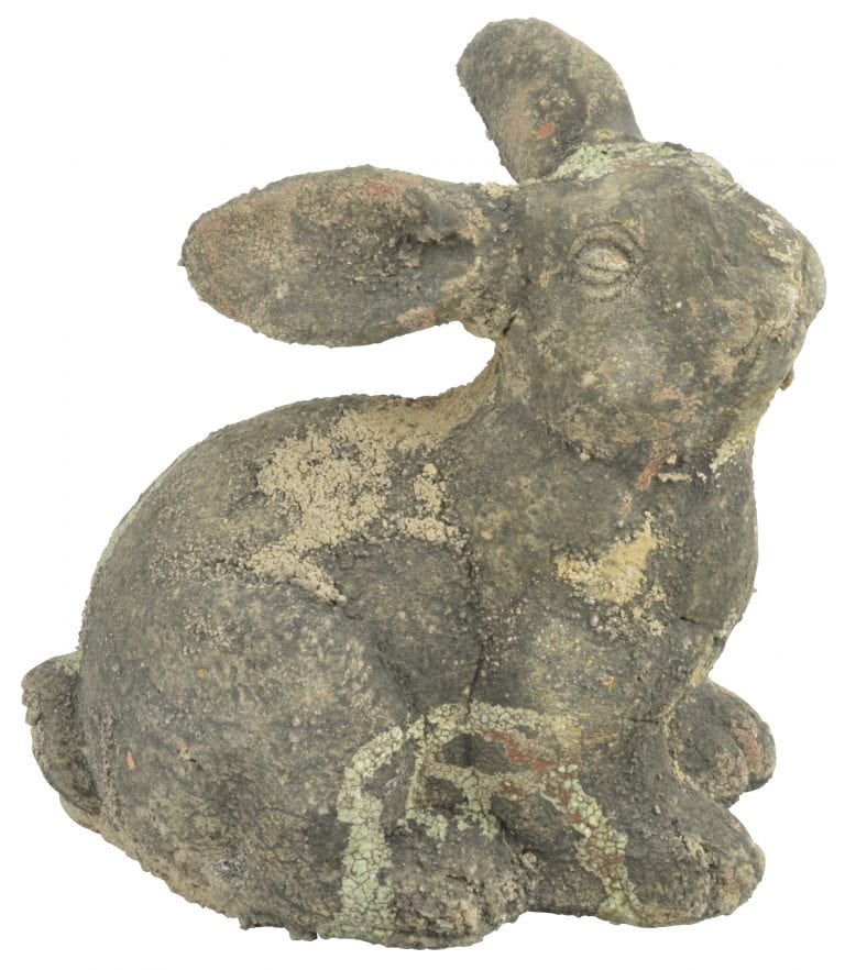 moss rabbit figurine