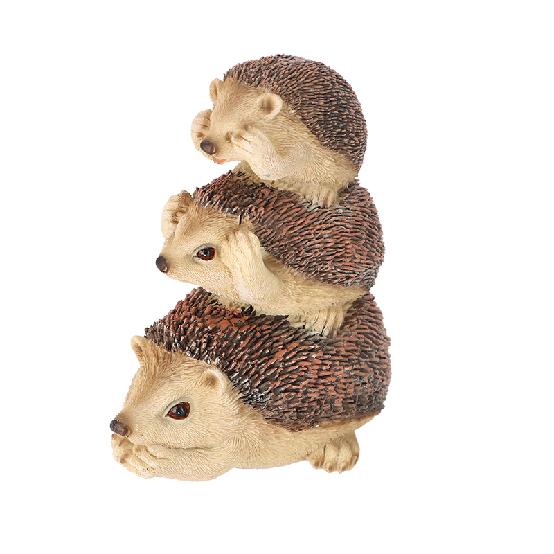 Stacked Hear/See/Speak No Evil Hedgehogs, Resin - Esschert Design USA