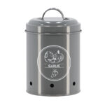 Garlic Storage Tin, Charcoal