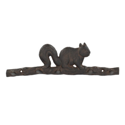 Squirrel on Branch Hook, Cast Iron