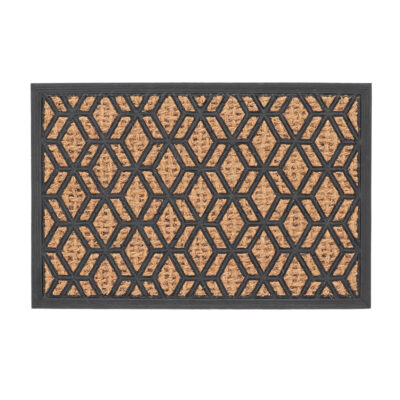 Diamond Pattern Doormat, Rubber/Coir - Small