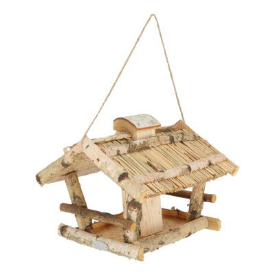 Birch Hanging Bird Table w/Silo