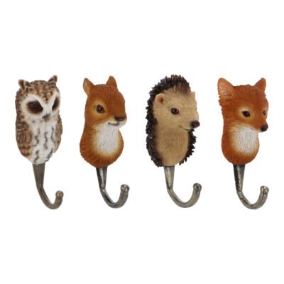 Forest Animal Hook, Resin, 4 Asst. Styles