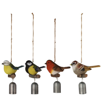 Bird Wind Chime, Resin, 4 Asst. Styles