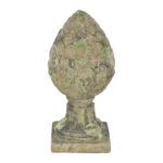 Aged Ceramic Finial Pinecone Moss, Green - Large