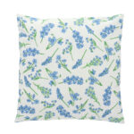 Blue Wild Flower Outdoor Cushion